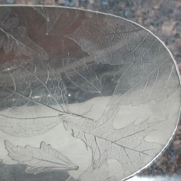 Pewter Crafters of Cape Cod. Elongated "Ginko Biloba Leaf" Dish. - Picture 2 of 6